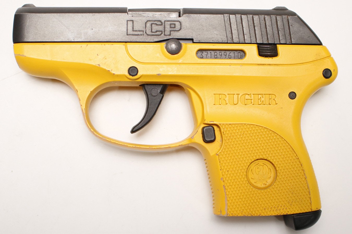 RUGER LCP 380 ACP Used Police Trade-in Pistol with Yellow Cerakote Frame (Magazine Not Included)